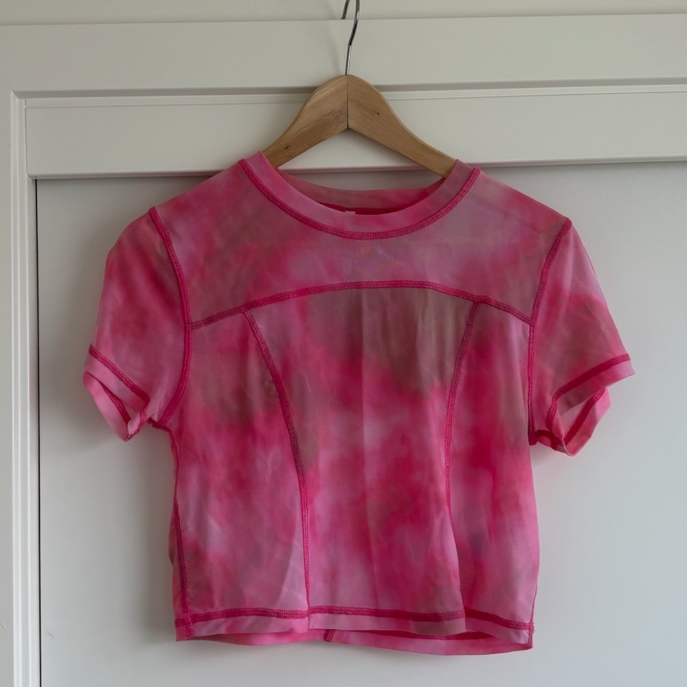 Urban Outfitters Pink Mesh T-Shirt